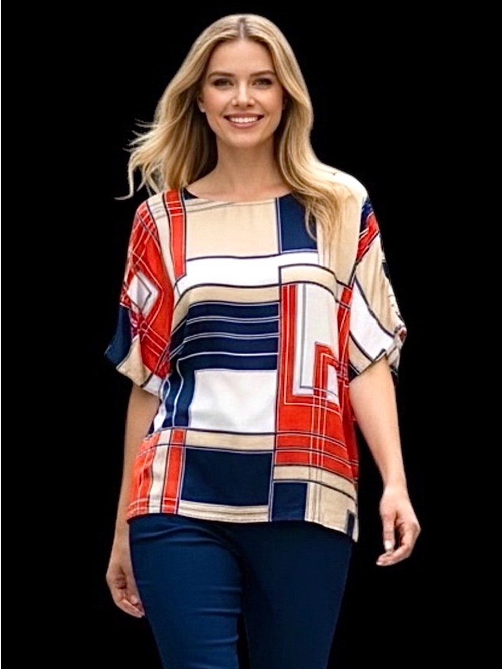 Liz Claiborne Abstract Geometric Print Top, 1X
